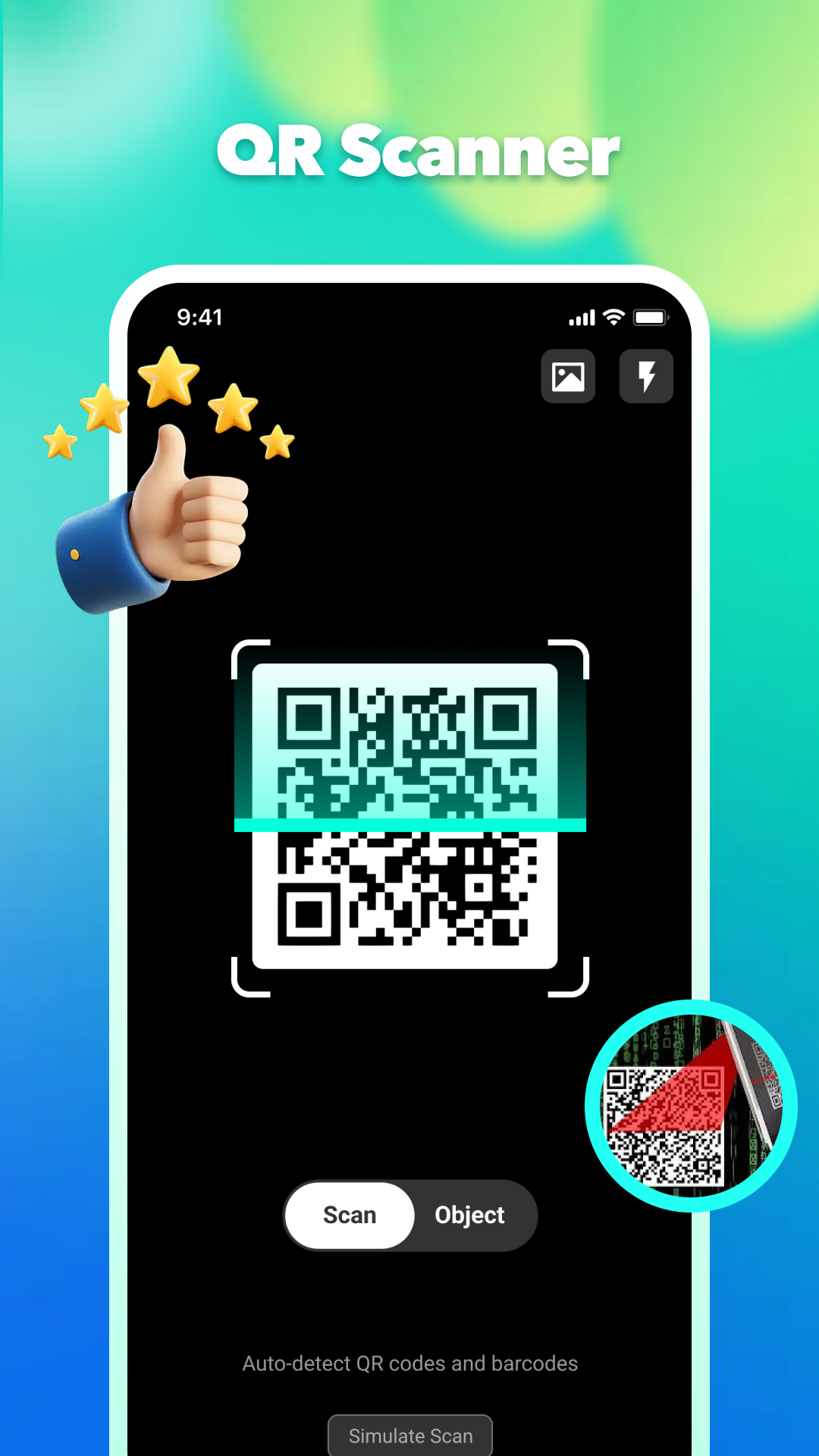 QR code scanning interface